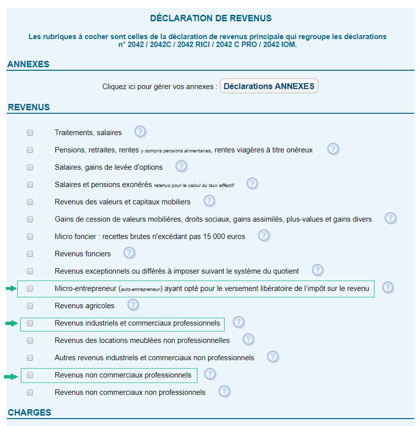 Comment remplir 2042 c pro 2020