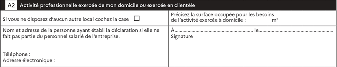 cadre A2 déclaration CFE