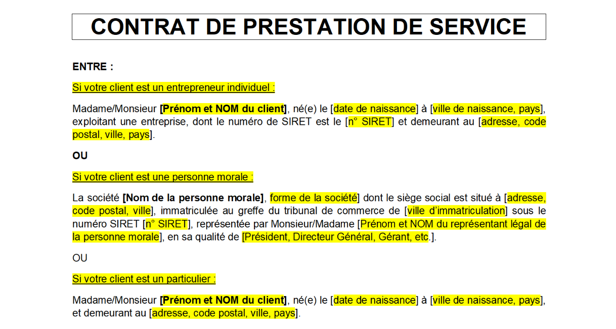 Modèles De Contrat De Prestation De Service Word Prestations de services et auto-entrepreneur : tout savoir