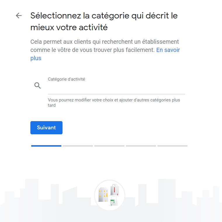 Sélectionner catégorie d'activité