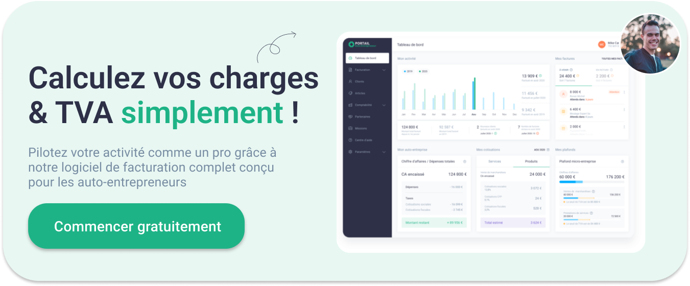 Calcul charge et TVA auto-entrepreneur