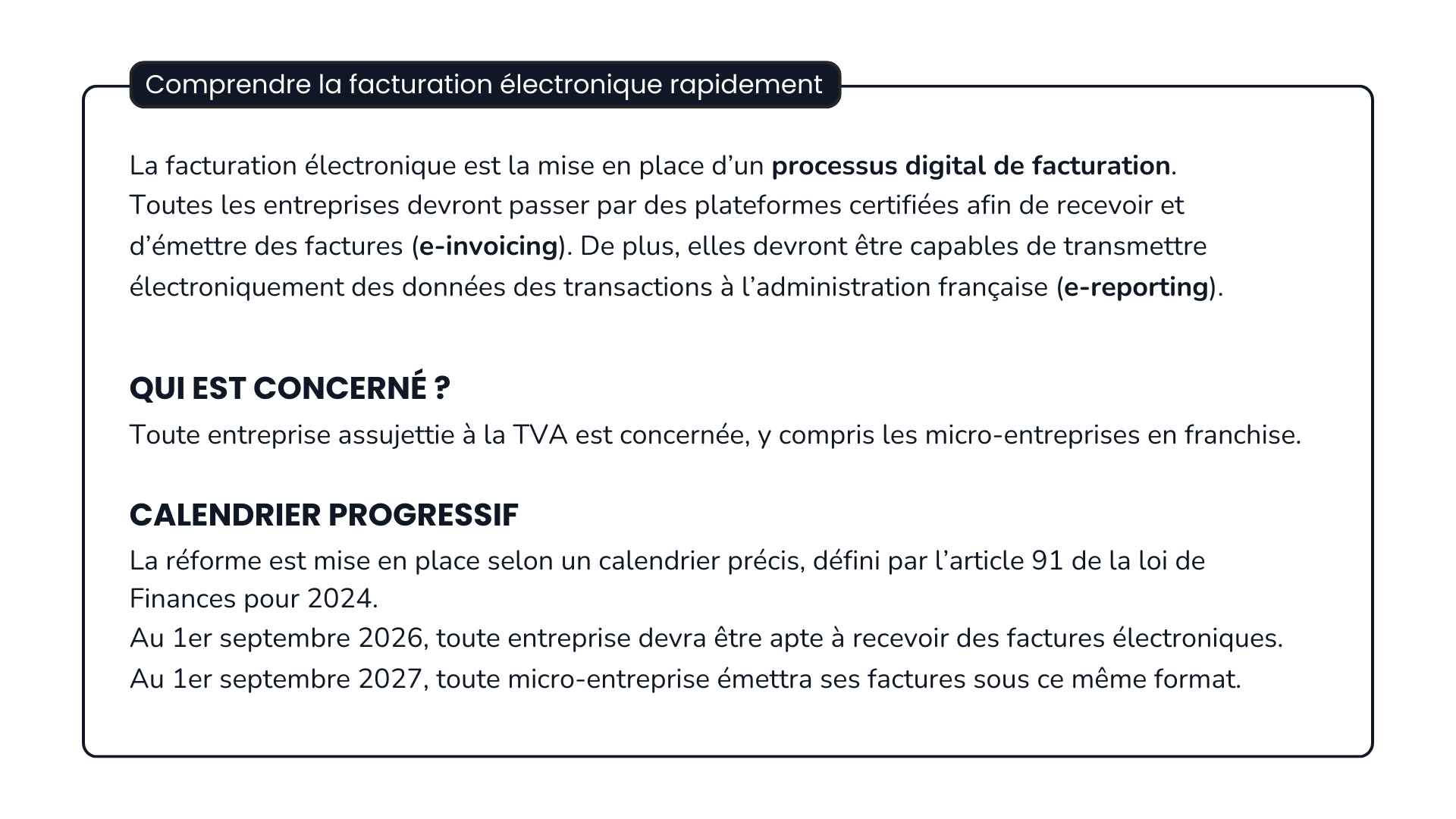 comprendre la facturation électronique