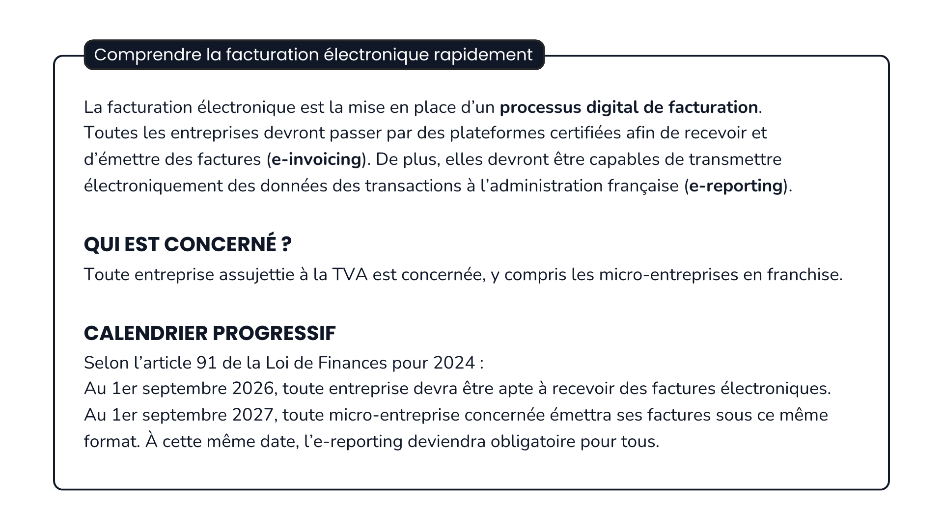 comprendre la facturation électronique