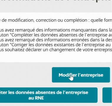 Modifier l'entreprise