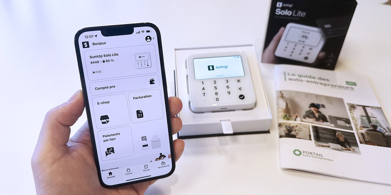 sumup ios application connectée au terminal solo lite