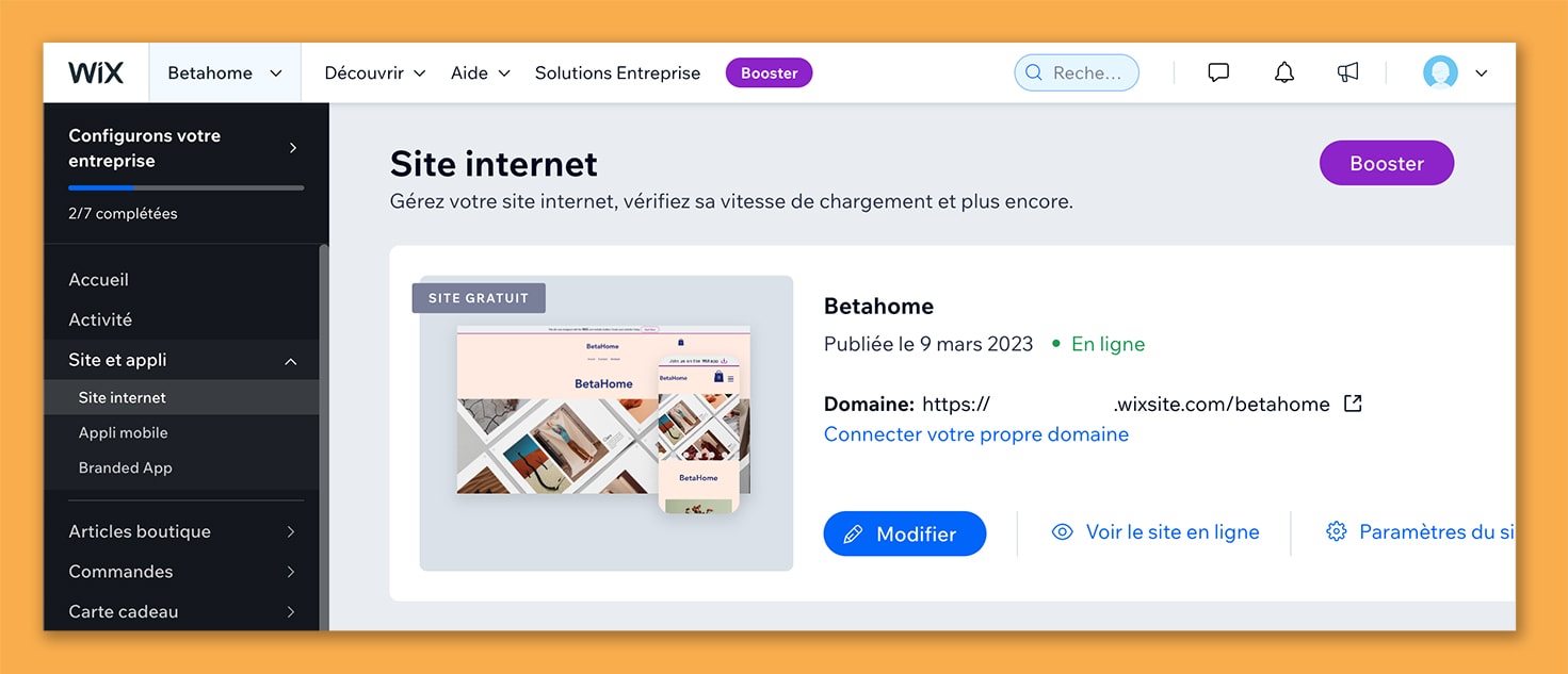création de site wix